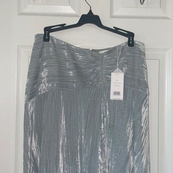 Vince Womens Size 8 Ruched Velvet Paneled Skirt - Picture 11 of 15